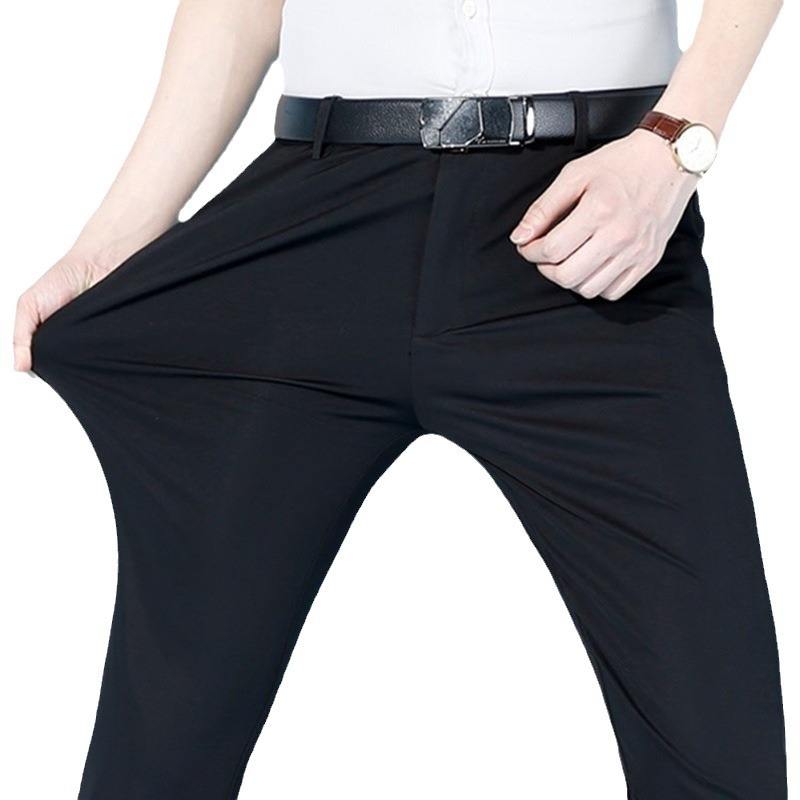 Business Men's Casual Summer Stretch Men's Trousers Loose Straight Suit Four-way Stretch Men's Trousers