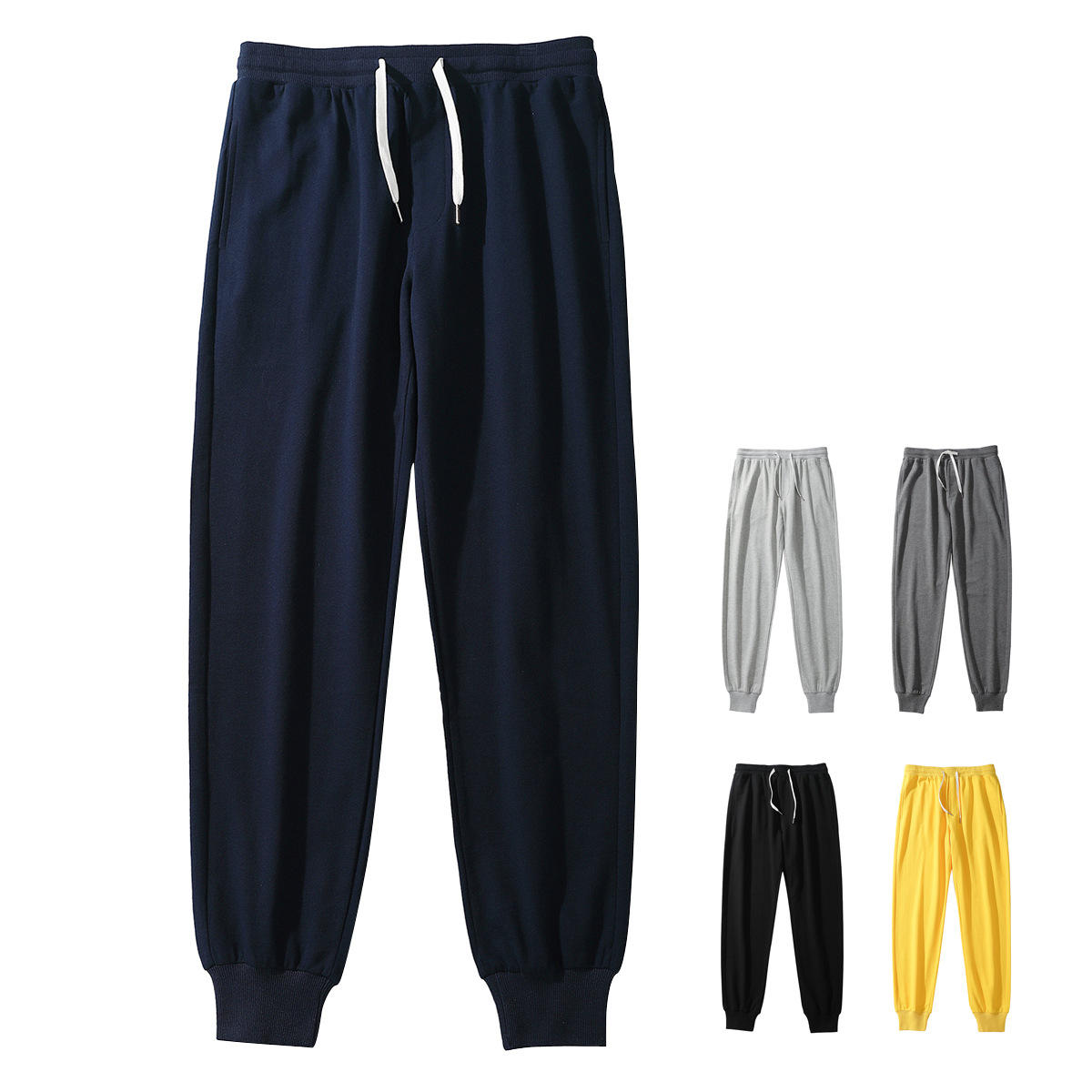 Sweatpants Cotton men's sports casual pants small foot pants draw for rope loose pants