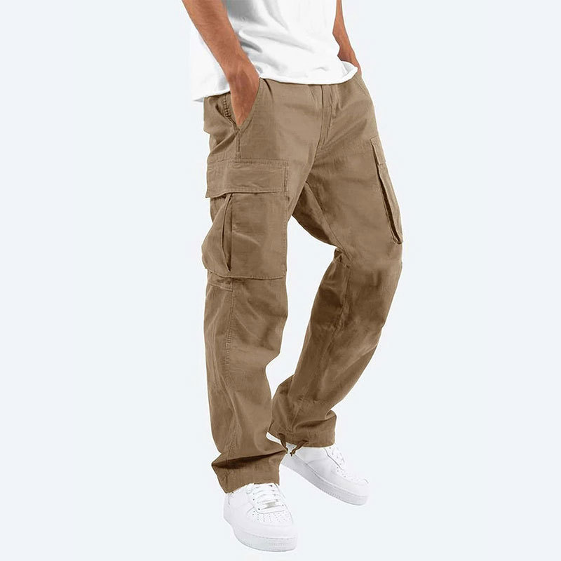 Spring and Autumn Men's overalls Multi pocket casual pants