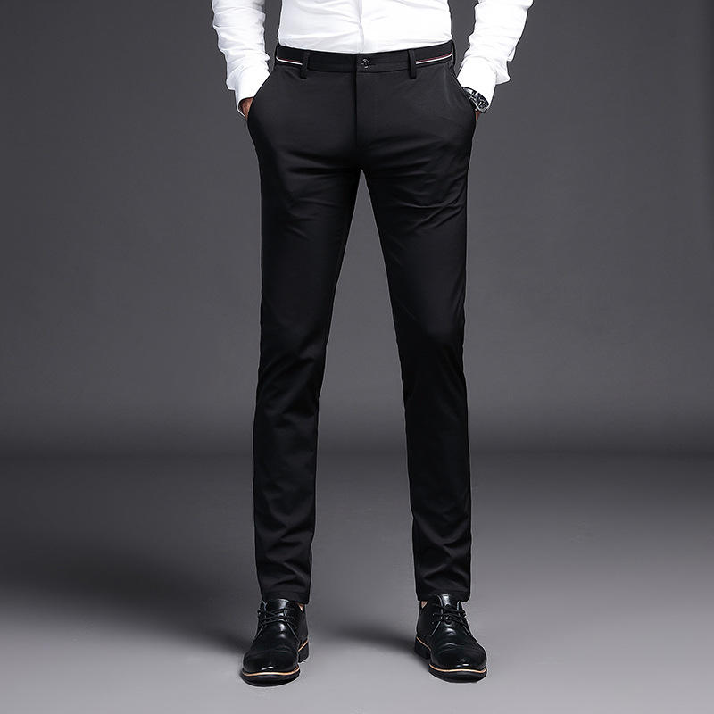 summer elastic business casual pants men's British temperament slim fashion straight men's trousers