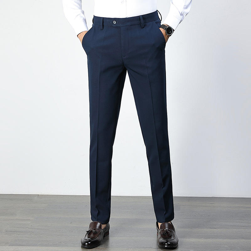 2024 Men's slim straight casual suit pants spring men's business suit pants men's formal wear