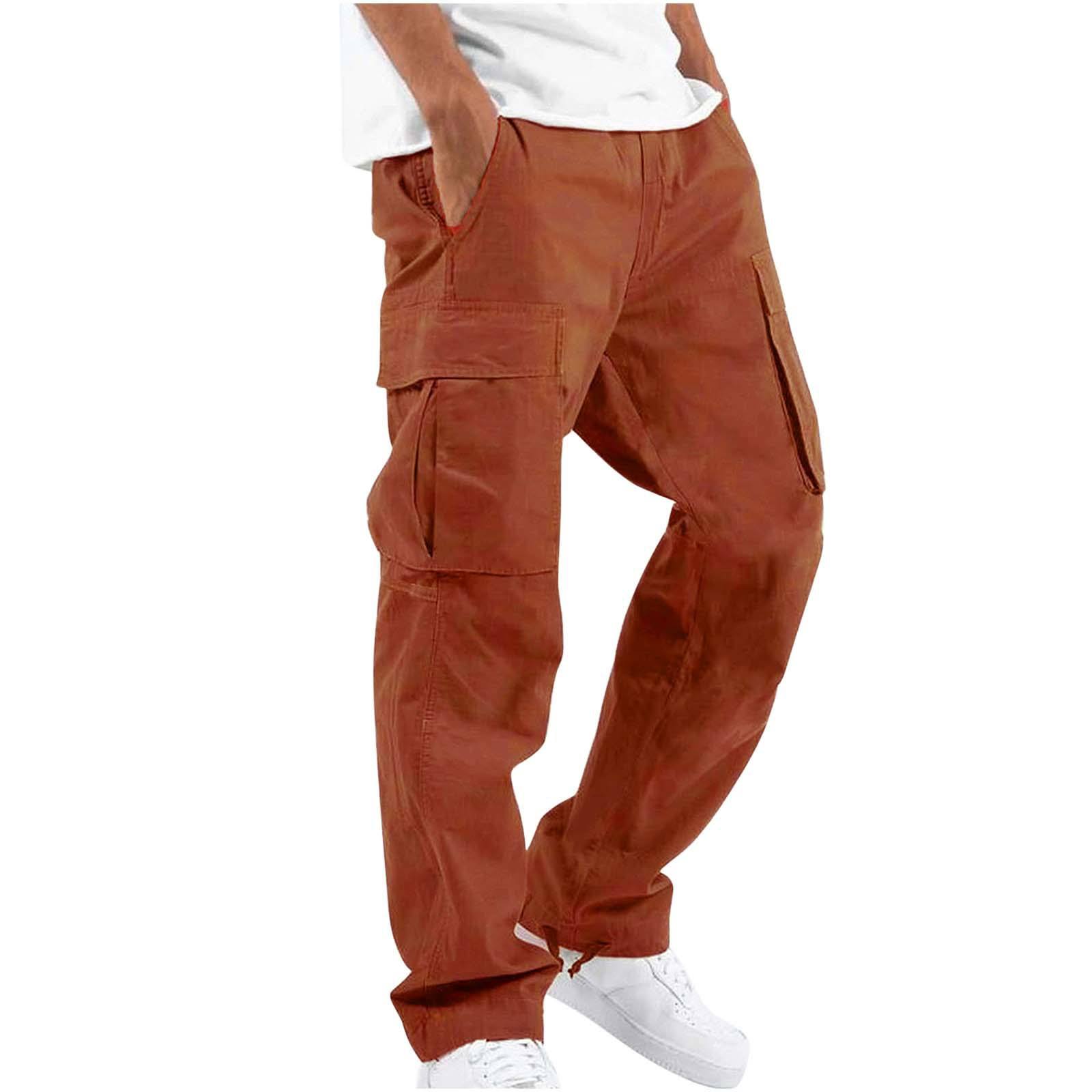 2024 summer new men's overalls European and American drawstring multi-pocket leisure pants