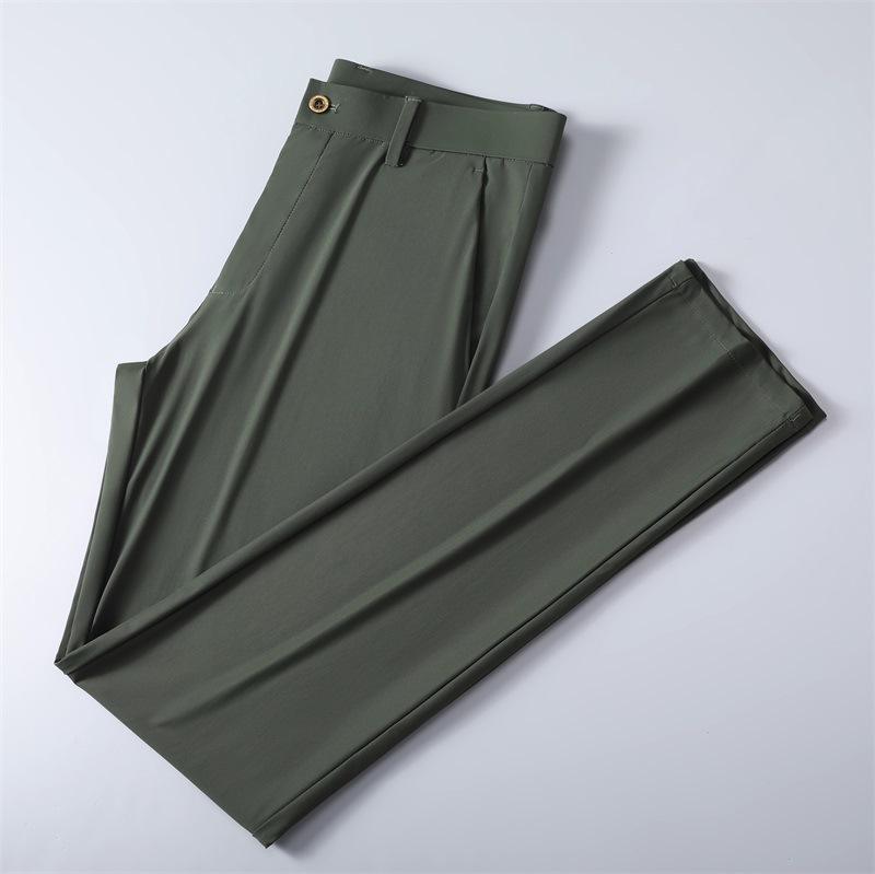 2024 summer new fashion men's business casual pants straight breathable ice silk pants No reviews yet