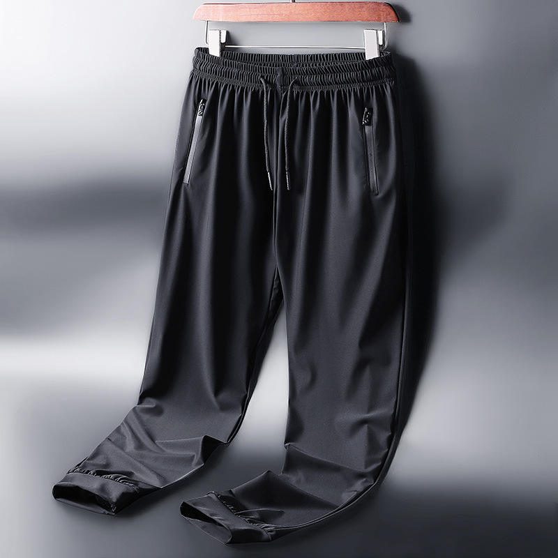 2024 Customized logo real ice silk pants thin style men's casual pants speed dry long sports pants