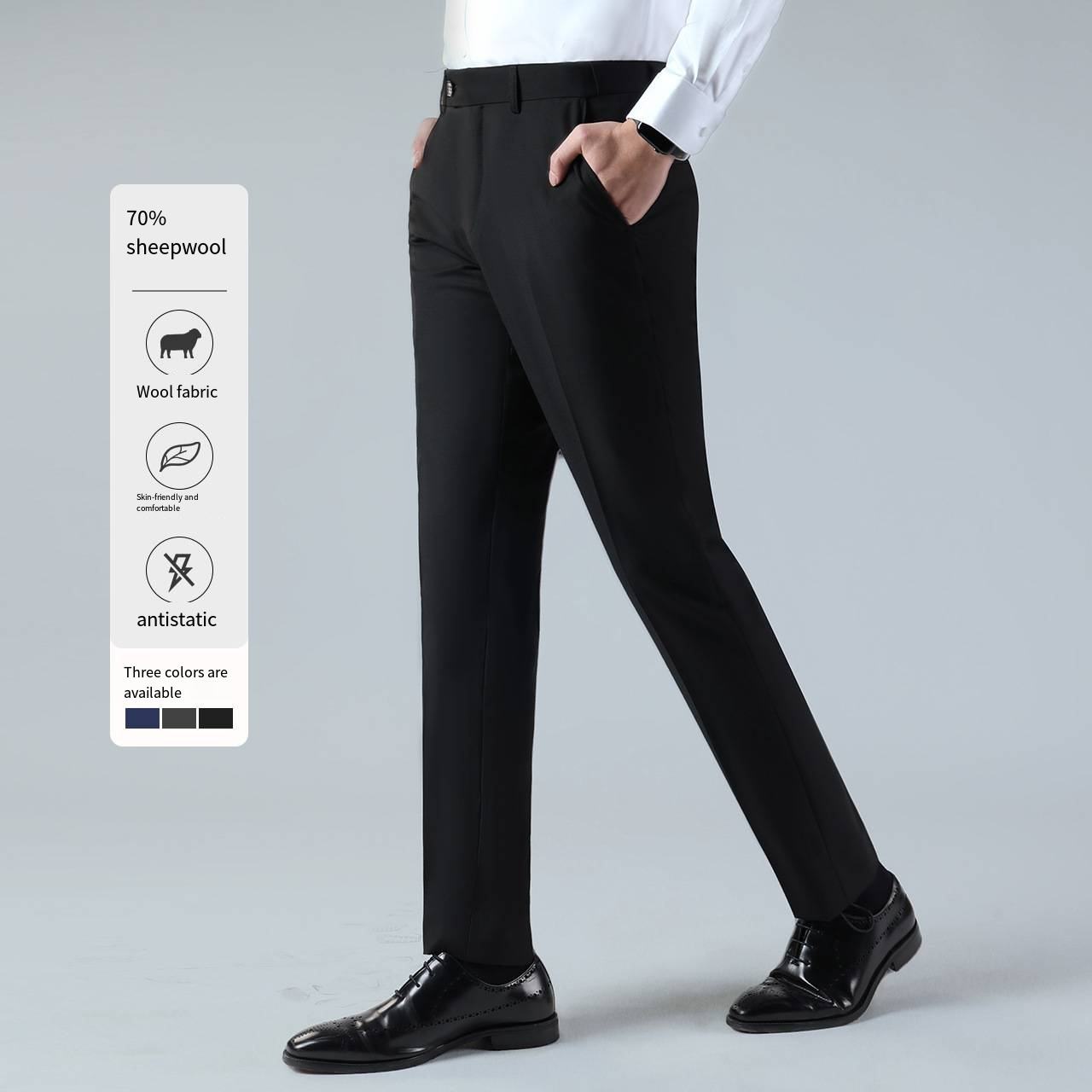 Men's 70% wool casual suit pants Suit pants straight Men's pants