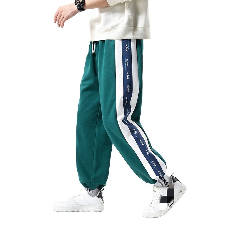 High Quality polyester Green Custom printed logo sweat sweatpants men Harem jogger pants