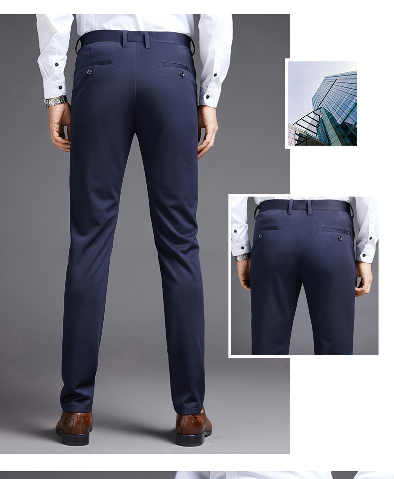 Men Suit Dress Pants Slim Fit Casual Formal Wedding Wear Business mens office trousers