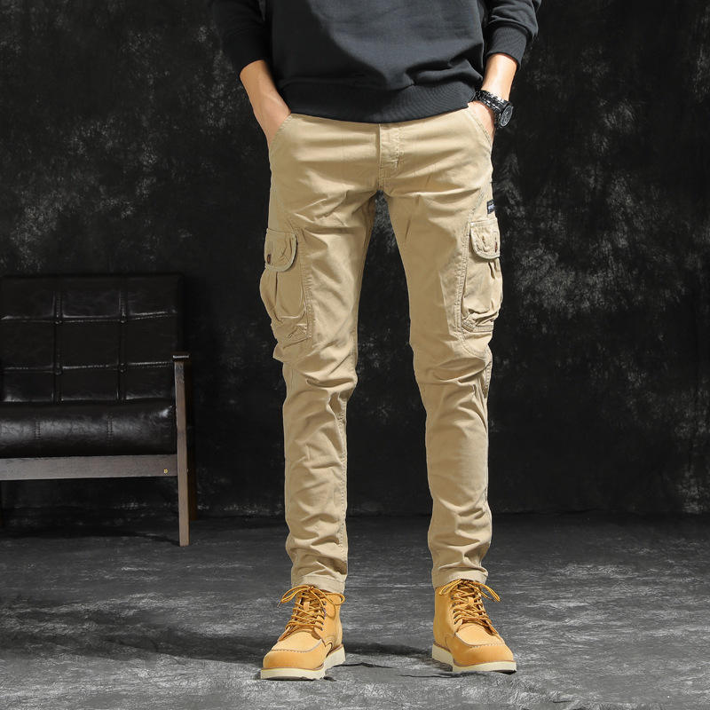 Wholesale Mens Premium Quality Cotton Casual Straight Pants Streetwear Loose Fit Pockets Cargo pants