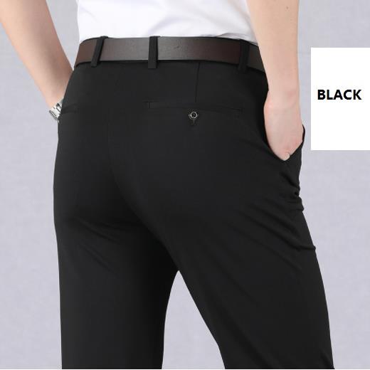 Thin spring and summer casual pants high waist middle aged mens pants elastic trousers