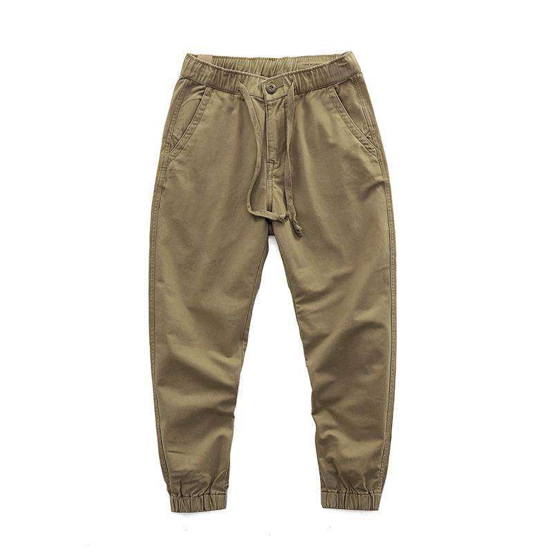 Solid color casual pants men wear-resistant and durable loose outdoor cotton pants