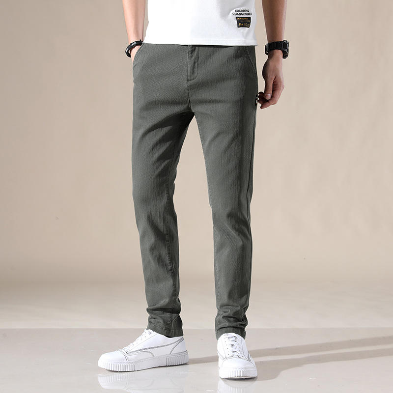 Casual men's fashion and generous men's pants no ironing business elastic pants for men