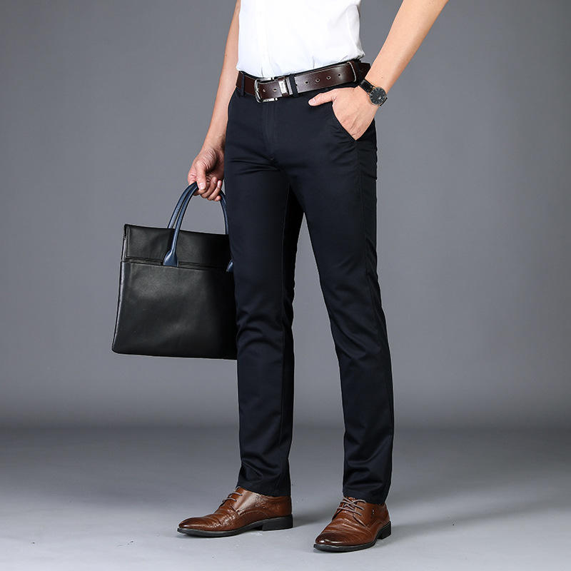 Quality Men's Trousers Business Casual Pants Straight Leg Pants Stretch Slim Fit for Men