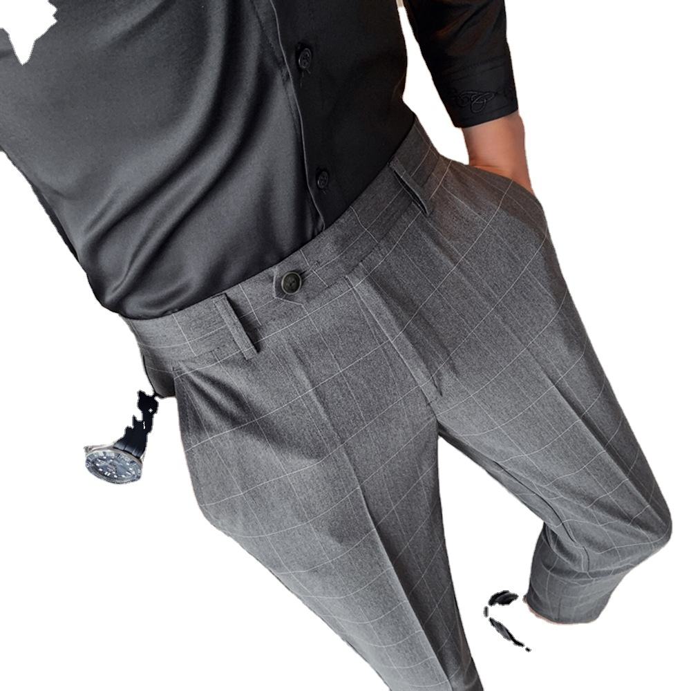 Men's Casual Pants Nine-Point Straight-leg Trousers for Man