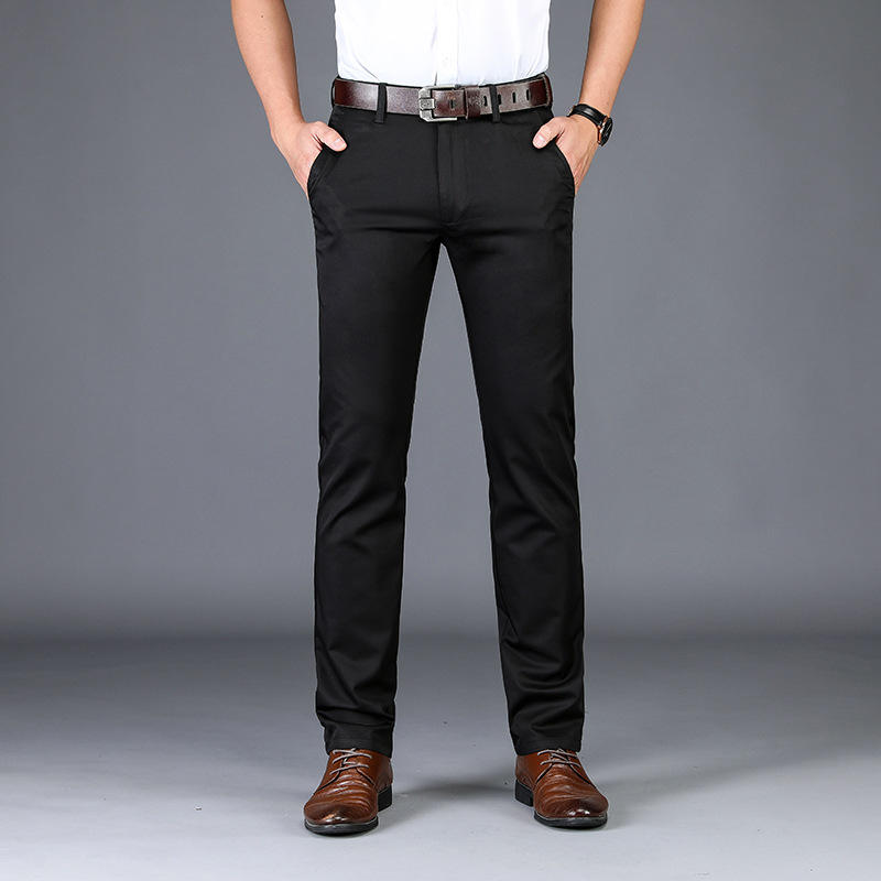 Quality Men's Business Casual Pants Straight Leg Pants Stretch Slim fit Trousers