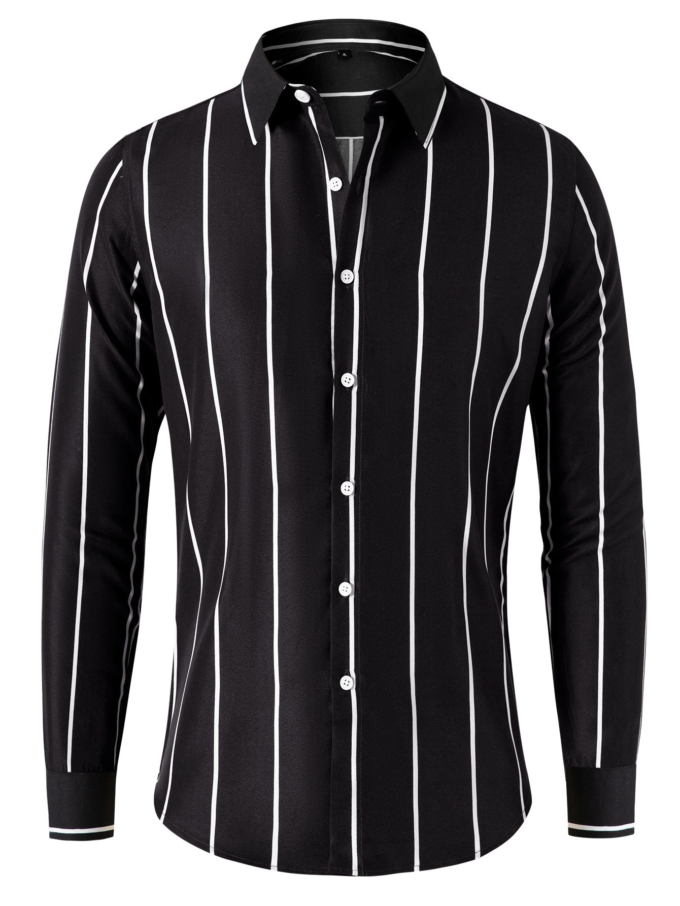  2024 New Trendy Korean Version Slim Striped Shirt Men's Long-sleeved Cross-border Foreign Trade Popular Shirt