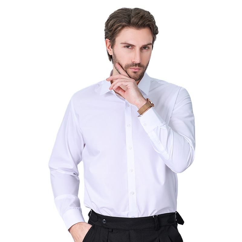 2024 New Modal Men's Long-sleeved Shirt Spring and Autumn Solid Color Long-sleeved Dry and Comfortable Modal Shirt