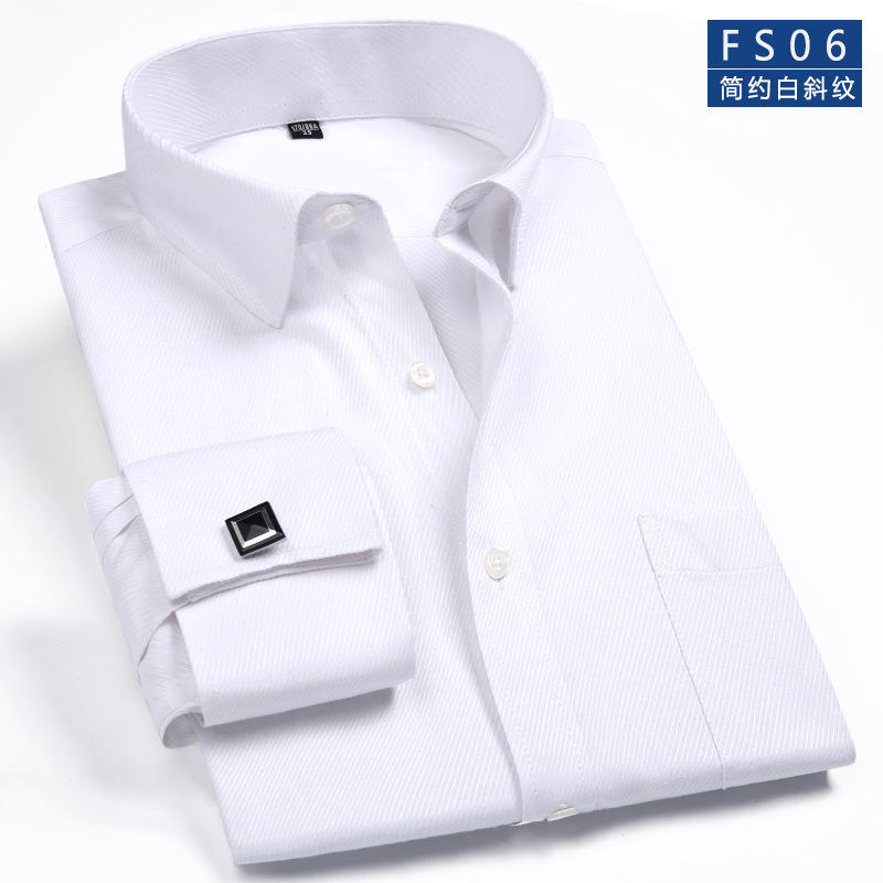  Plain Men's Long Sleeve Cotton Koff Button Solid Color Dress Shirt