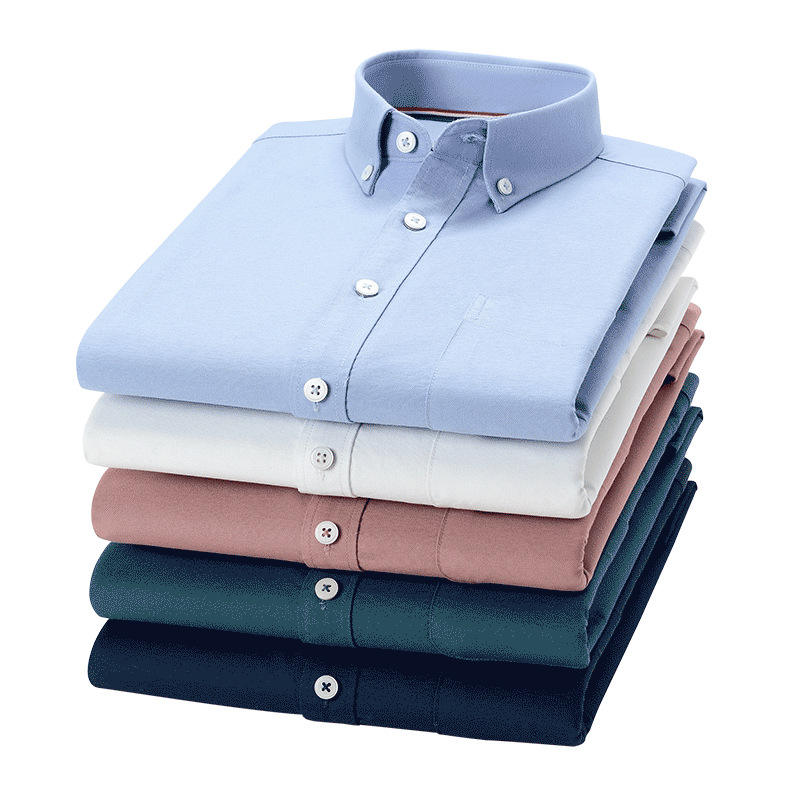 Export to EUrope New 100% Cotton Oxford Shirt Men's Long Sleeve Fashion Casual Dress Shirt