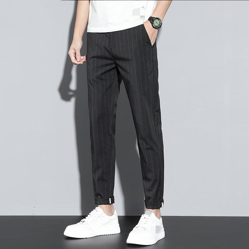 Business Fashion High Quality stripe Comfortable Men Casual Trousers Straight Men Pants